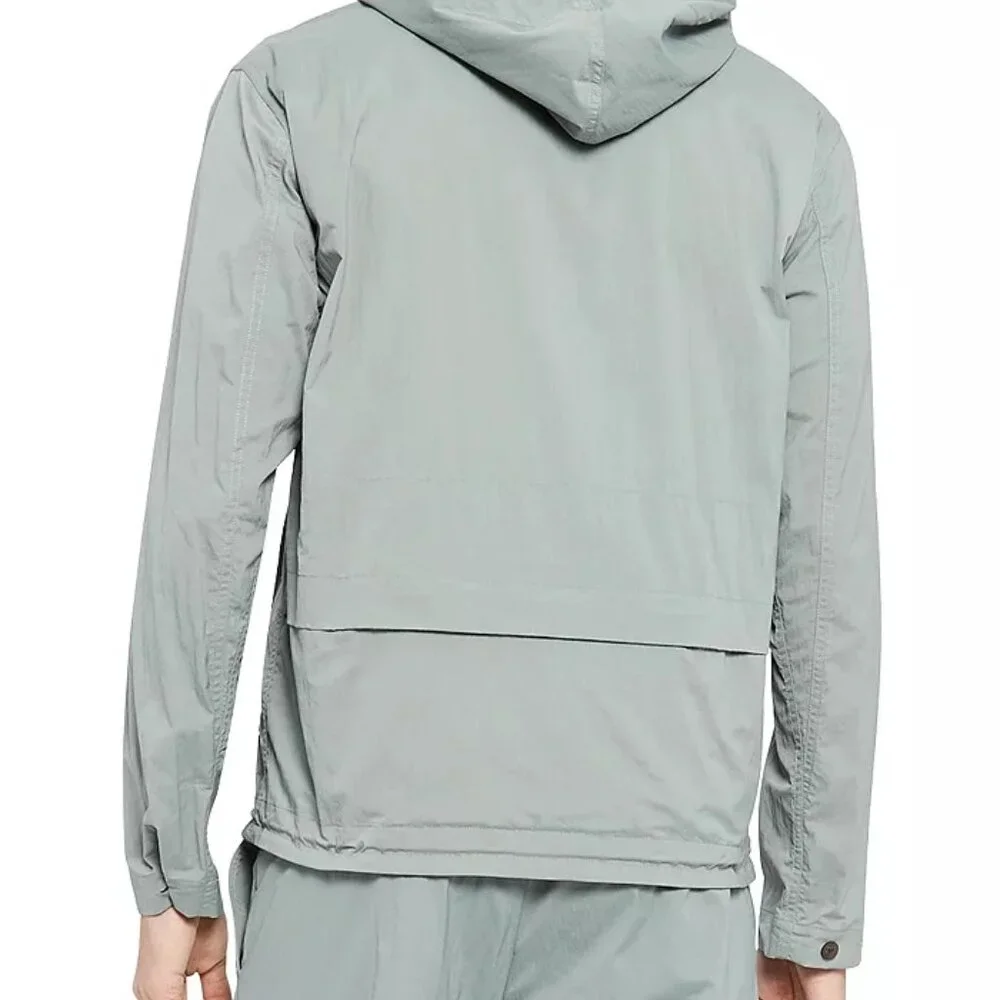 Men's Theory Haskel Kelso Piqué Packable Jacket in Steel Green - Picture 9 of 9